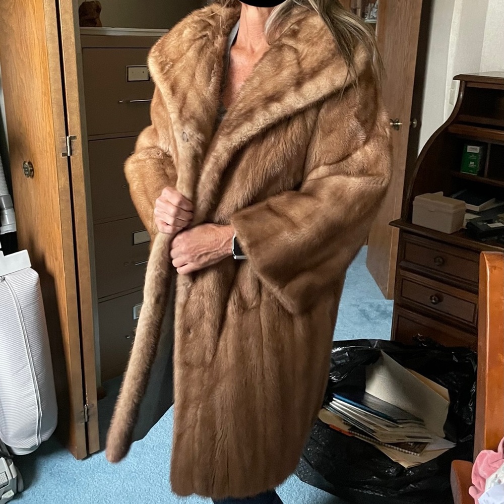 Real mink fur coat